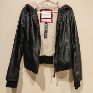 Garage Sherpa Fleece Lined Classic Bomber Jacket